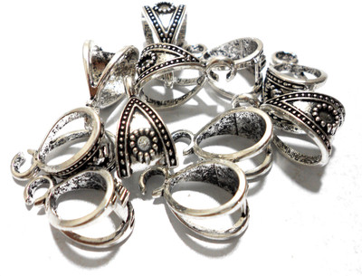 

GOELX Antique Silver Bails/Loops for Jewellery Making & Craft Work - Design 8