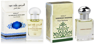 

Kivalo Ⓡ Haramain Pure Original White Oudh & Madinah Fragrance Roll on Perfume Oil Pack of 2 (Attar) - 2 x 15 ml Floral Attar(Musk)