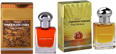 

Kivalo Ⓡ Haramain Pure Original Oudi & Forever Fragrance Roll on Perfume Oil Pack of 2 (Attar) - 2 x 15 ml Floral Attar(Musk)