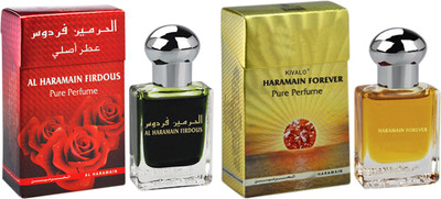 

Kivalo Ⓡ Haramain Pure Original Firdous & Forever Fragrance Roll on Perfume Oil Pack of 2 (Attar) - 2 x 15 ml Floral Attar(Musk)