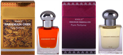 

Kivalo Ⓡ Haramain Pure Original Oudi & Mukhallath Fragrance Roll on Perfume Oil Pack of 2 (Attar) - 2 x 15 ml Floral Attar(Musk)