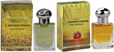 

Kivalo Ⓡ Haramain Pure Original Dhahab & Forever Fragrance Roll on Perfume Oil Pack of 2 (Attar) - 2 x 15 ml Floral Attar(Musk)