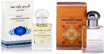 

Kivalo Ⓡ Haramain Pure Original White Oudh & Musk Fragrance Roll on Perfume Oil Pack of 2 (Attar) - 2 x 15 ml Floral Attar(Musk)