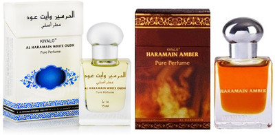 

Kivalo Ⓡ Haramain Pure Original White Oudh & Amber Fragrance Roll on Perfume Oil Pack of 2 (Attar) - 2 x 15 ml Floral Attar(Musk)