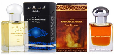 

Kivalo Ⓡ Haramain Pure Original Black Oudh & Amber Fragrance Roll on Perfume Oil Pack of 2 (Attar) - 2 x 15 ml Floral Attar(Musk)