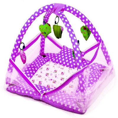 

Chote Janab Baby Play Gym with Mosquito Net Mosquito Net Crib(Fabric, Purple)