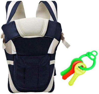 

aroraonlinetraders Adjustable Hands-Free 4-in-1 Baby Carrier with Comfortable Head Support & Buckle Straps With Baby Teether Baby Carrier(Dard Blue, Front Carry facing in)