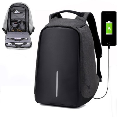 

TANSY Unisex Polyster Black & Dark-Grey Anti-Theft Water Resistant Travel Backpack Suitable For Laptop, Camera, College Bag 10 L Laptop Backpack(Black, Grey)