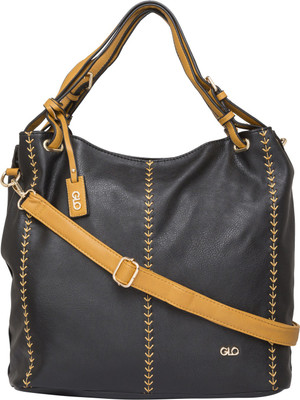 

Globus Contrast Stitch Structured Handbag Shoulder Bag(Black, 11 inch)