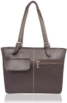 

Dutty Faux Leather Brown Coloured Zipper Closure Tote Bag Shoulder Bag(Brown, 5 L)