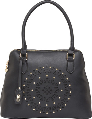 

Globus Cutwork Detail Bowling Bag Shoulder Bag(Black, 14 inch)