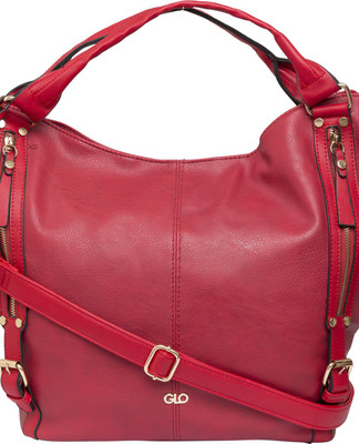 

Globus Zip Buckle Detail Structured Handbag Sling Bag(Maroon, 13 inch)