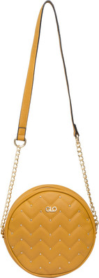 

Globus Quilted Embellished Circular Sling Bag Sling Bag(Yellow, 8 inch)