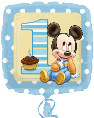 

Theme My Party Printed 1st Birthday Foil Balloon Mickey Balloon(Blue, Pack of 1)