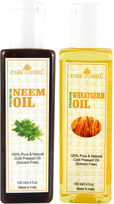 

Park Daniel Organic Neem oil and Wheatgerm oil - Natural & Undiluted combo of 2 bottles of 100 ml (200ml)(200 ml)