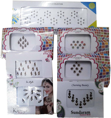 

GreenViji Colored Small Multi Size Combo Bindi Stickers Multicolour Kumkum Indian Style -7Pcs Women::Girls Multicolor Bindis(Bindi)