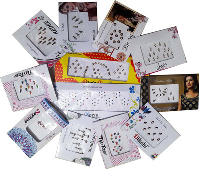 

GreenViji Multi Colored Small Multi Size Combo Bindi Stickers Multicolour Kumkum Indian Style -12Pcs Women::Girls Multicolor Bindis(Bindi)