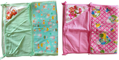 

sugandha Printed  Baby Sleep Sack(Poly Cotton, Pink, Green, Green;pink