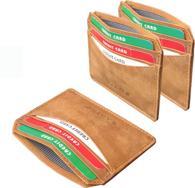 

ABYS Men Tan Genuine Leather Card Holder(6 Card Slots)