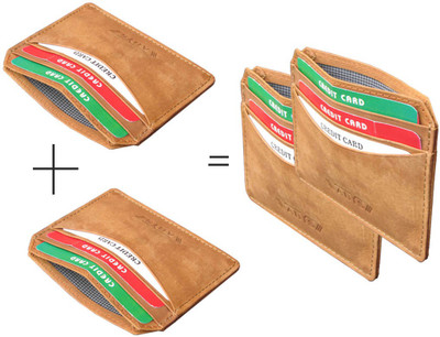 

ABYS Genuine Leather Combo 6 Card Holder(Set of 2, Tan)