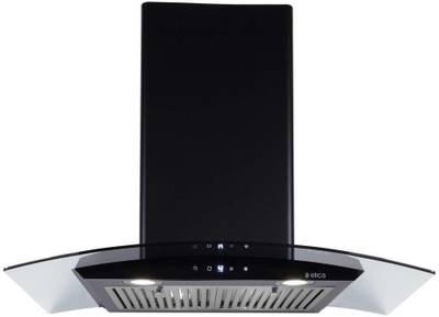 Elica ESCG HAC TOUCH 90 NERO 2F with 2 Baffle Filter, , Auto Clean Wall Mounted Chimney  (Black 1100 m³/h)