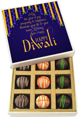 

Chocholik Diwali Sweets - May The Glow Of Joy - Dark, Milk, White Chocolate Truffles - 9pc Truffles(135 g)