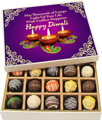

Chocholik Diwali Sweets - May This Diwali Bright Up Your Life With Endless Happiness - Dark, Milk, White Chocolate Truffles - 20pc Truffles(300 g)