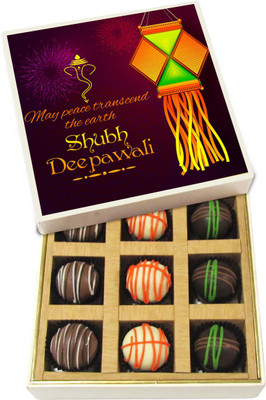 

Chocholik Diwali Sweets - May Peace Transcend The Earth - Dark, Milk, White Chocolate Truffles - 9pc Truffles(135 g)