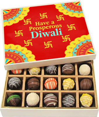 

Chocholik Diwali Sweets - Have A Prosperous Diwali - Dark, Milk, White Chocolate Truffles - 20pc Truffles(300 g)
