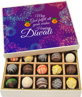 

Chocholik Diwali Sweets - May God Fulfill All Your Wishes - Dark, Milk, White Chocolate Truffles - 20pc Truffles(300 g)
