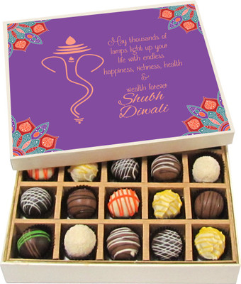 

Chocholik Diwali Sweets - May Thousands Of Lamps Bright Up Your Life - Dark, Milk, White Chocolate Truffles - 20pc Truffles(300 g)