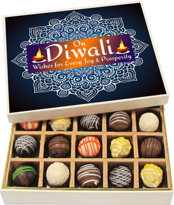 

Chocholik Diwali Sweets - Wishes For Every Joy & Prosperity - Dark, Milk, White Chocolate Truffles - 20pc Truffles(300 g)