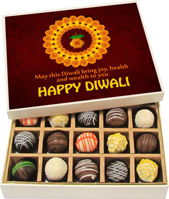 

Chocholik Diwali Sweets - May This Diwali Bring Joy And Wealth To You - Dark, Milk, White Chocolate Truffles - 20pc Truffles(300 g)