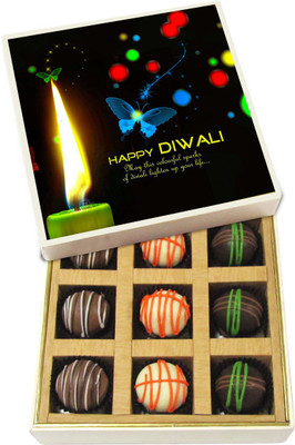 

Chocholik Diwali Sweets - May This Colorful Sparks Of Diwali Lighten Up Your Life - Dark, Milk, White Chocolate Truffles - 9pc Truffles(135 g)