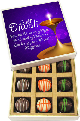 

Chocholik Diwali Sweets - May The Shimmering Diyas, The Crackling Fireworks - Dark, Milk, White Chocolate Truffles - 9pc Truffles(135 g)