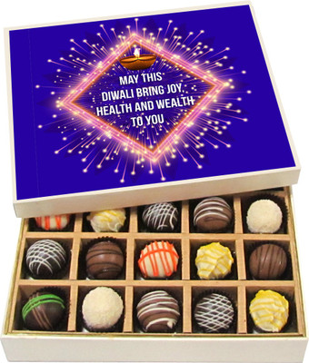 

Chocholik Diwali Sweets - May This Diwali Bring Joy, Health And Wealth To You - Dark, Milk, White Chocolate Truffles - 20pc Truffles(300 g)