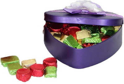 

Dripping Premium Chocolate 3 Crazy Flavor Chocolates in Purple Heart Tin Box Bars, Fudges(300 g)