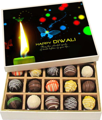 

Chocholik Diwali Sweets - May This Colorful Sparks Of Diwali Lighten Up Your Life - Dark, Milk, White Chocolate Truffles - 20pc Truffles(300 g)