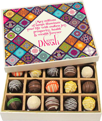 

Chocholik Diwali Sweets - May Millions Of Lamps Illuminate - Dark, Milk, White Chocolate Truffles - 20pc Truffles(300 g)
