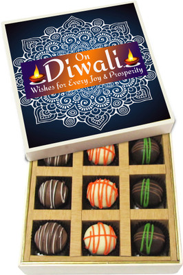 

Chocholik Diwali Sweets - Wishes For Every Joy & Prosperity - Dark, Milk, White Chocolate Truffles - 9pc Truffles(135 g)