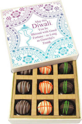 

Chocholik Diwali Sweets - Blessed With Good Fortune - Dark, Milk, White Chocolate Truffles - 9pc Truffles(135 g)