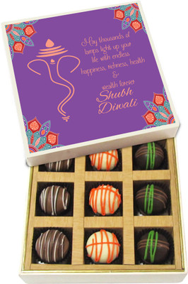 

Chocholik Diwali Sweets - May Thousands Of Lamps Bright Up Your Life - Dark, Milk, White Chocolate Truffles - 9pc Truffles(135 g)