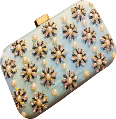 

Craftbazaar Party Blue Clutch