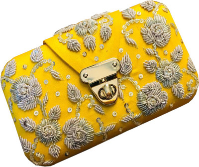 

Craftbazaar Party Yellow Clutch