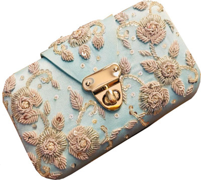 

Craftbazaar Party Blue Clutch
