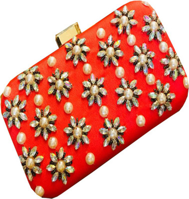 

Craftbazaar Party Red Clutch