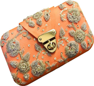 

Craftbazaar Party Beige Clutch