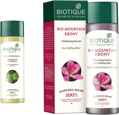 

BIOTIQUE BIO BHRINGRAJ THERAPEUTIC OIL INTENSIVE HAIR REGROWTH TREATMENT, MOUNTAIN EBONY FRESH GROWTH STIMULATING SERUM INTENSIVE HAIR GROWTH TREATMENT(Set of 2)