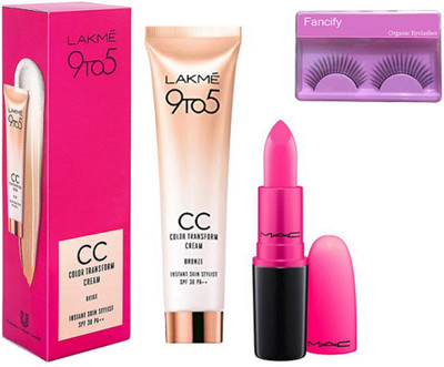 

Fancify of Eyelashes, 9to5 CC Color Transform Cream and Candy Yum Yum Lipstick(Set of 3)