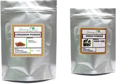

Glowing Buzz Combo of cinnamon powder 200 grams and indigo powder 100 grams(Set of 2)